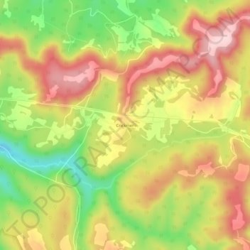 Carte topographique Crickmer, altitude, relief