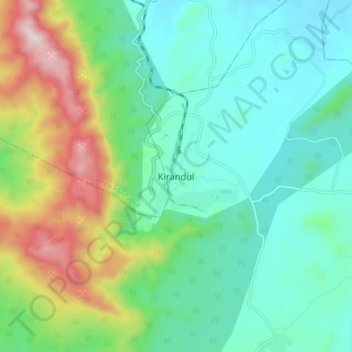 Carte topographique Kirandul, altitude, relief