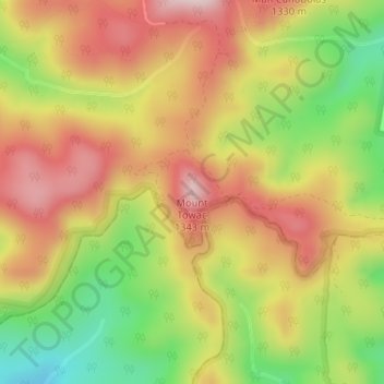 Carte topographique Mount Towac, altitude, relief
