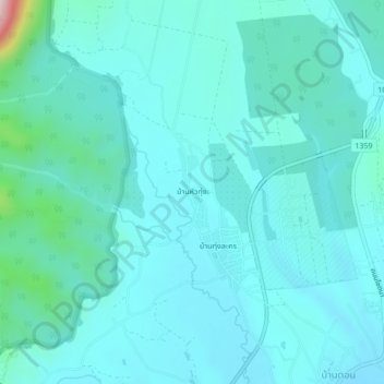 Carte topographique Ban Hua Thung, altitude, relief