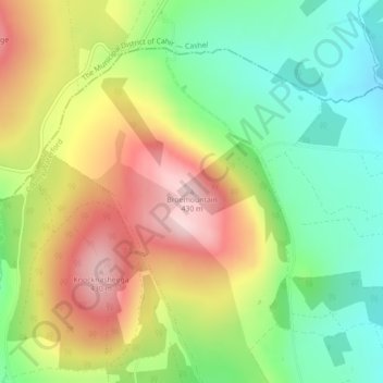 Carte topographique Broemountain, altitude, relief
