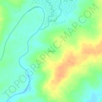 Carte topographique Kissa, altitude, relief