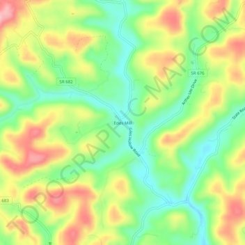 Carte topographique Edds Mill, altitude, relief