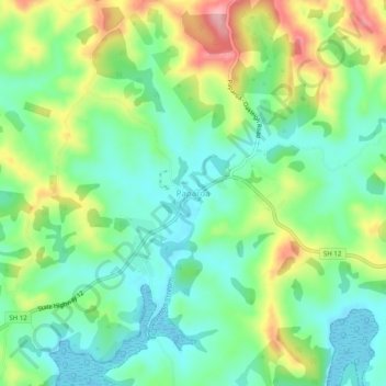 Carte topographique Paparoa, altitude, relief