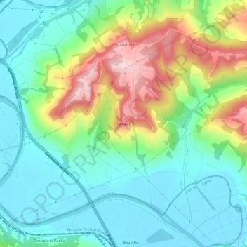 Carte topographique San Vito, altitude, relief