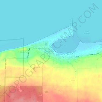 Carte topographique Grand Marais, altitude, relief