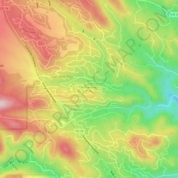 Carte topographique Wah Keeney Park, altitude, relief