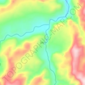 Carte topographique Sabo, altitude, relief