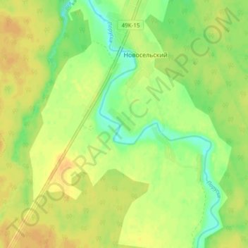 Carte topographique Маврино, altitude, relief