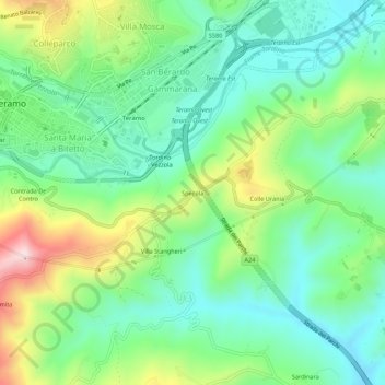 Carte topographique Specola, altitude, relief