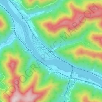 Carte topographique Alloy, altitude, relief