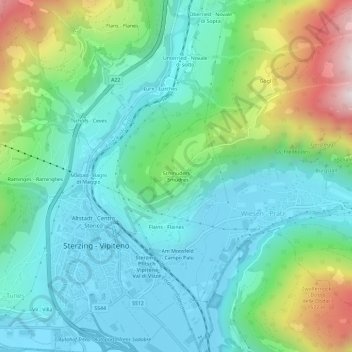 Carte topographique Schmuders - Smudres, altitude, relief