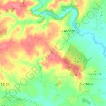 Carte topographique Brand Green, altitude, relief