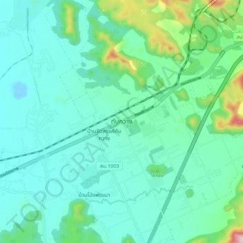 Carte topographique Thap Kwang, altitude, relief