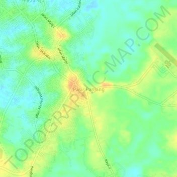 Carte topographique Pasir Panjang, altitude, relief