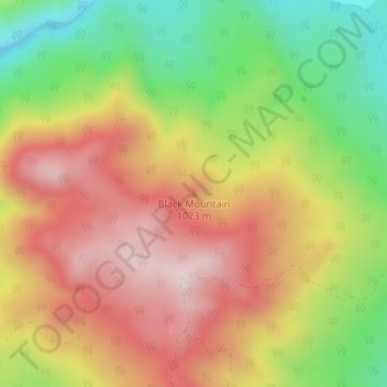 Carte topographique Black Mountain, altitude, relief
