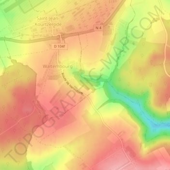 Carte topographique Sur le Chemin d'Henridorf, altitude, relief