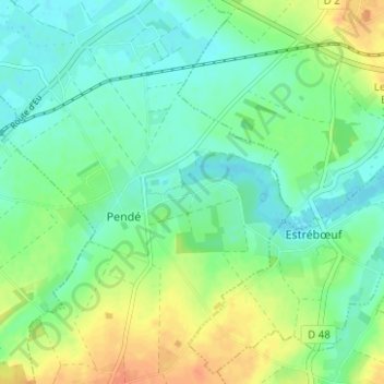 Carte topographique Le Petit Pendé, altitude, relief