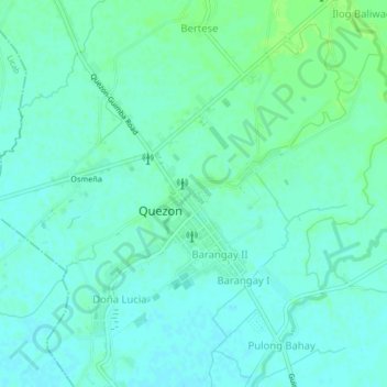 Carte topographique Dulong Bayan, altitude, relief