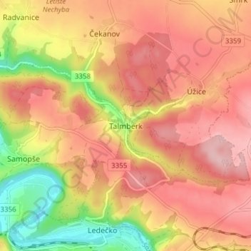 Carte topographique Talmberk, altitude, relief
