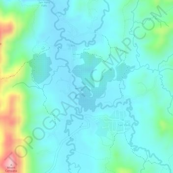 Carte topographique San Ysiro Valley, altitude, relief