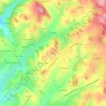 Carte topographique Paron, altitude, relief