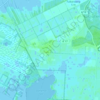 Carte topographique Ahlen-Falkenberg, altitude, relief