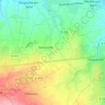 Carte topographique Hau de la Lande, altitude, relief