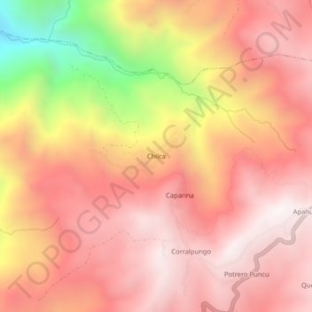 Carte topographique Chilca, altitude, relief