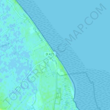 Carte topographique Utah-Beach, altitude, relief