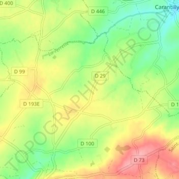 Carte topographique La Roulandière, altitude, relief