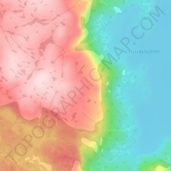 Carte topographique Rindi, altitude, relief