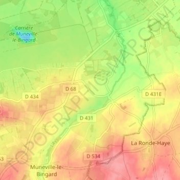 Carte topographique Le Grand Plenne, altitude, relief