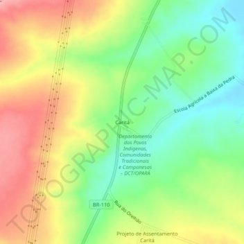 Carte topographique Caritá, altitude, relief