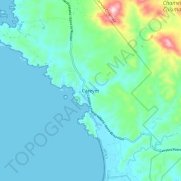 Carte topographique Careyes, altitude, relief