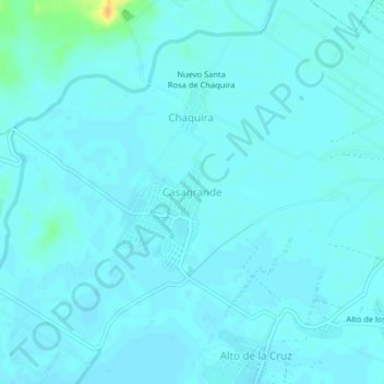 Carte topographique Casagrande, altitude, relief