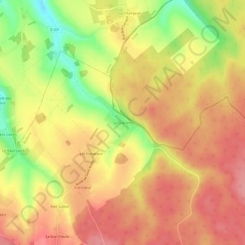 Carte topographique La Guinant, altitude, relief