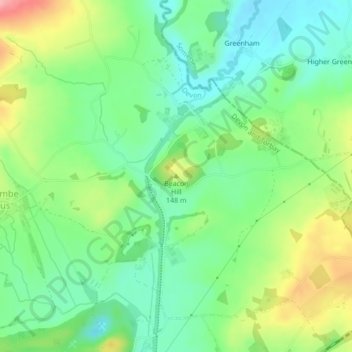Carte topographique Beacon Hill, altitude, relief