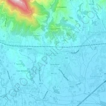 Carte topographique Borgo a Buggiano, altitude, relief