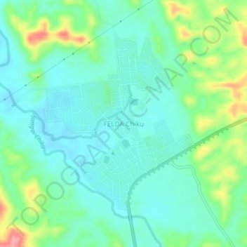 Carte topographique FELDA Chiku, altitude, relief