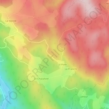 Carte topographique Puy Monteil, altitude, relief