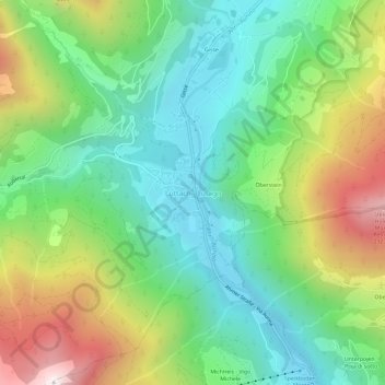 Carte topographique Luttach - Lutago, altitude, relief