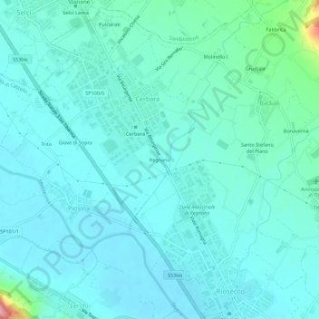 Carte topographique Regnano, altitude, relief
