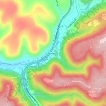 Carte topographique Buttonwood, altitude, relief