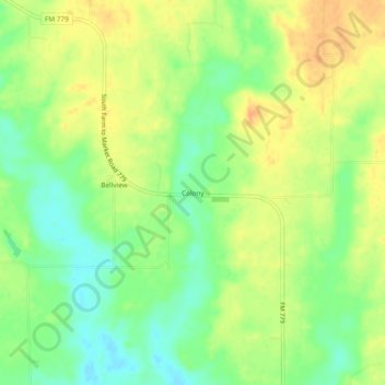 Carte topographique Colony, altitude, relief