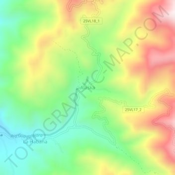 Carte topographique Alaska, altitude, relief