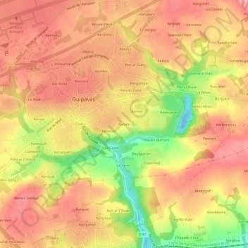 Carte topographique Rumen, altitude, relief