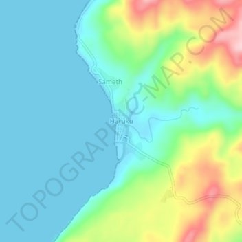 Carte topographique Haruku, altitude, relief