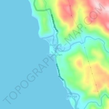 Carte topographique Tinaplacan, altitude, relief