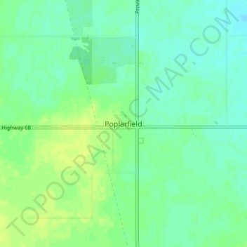 Carte topographique Poplarfield, altitude, relief